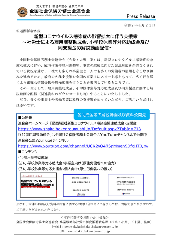 全国社会保険労務士会連合会チラシ