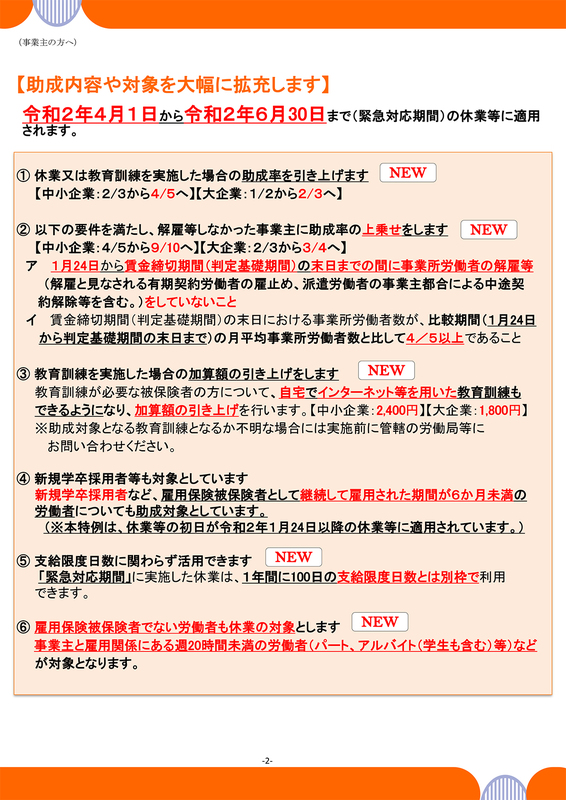 雇用調整助成金
